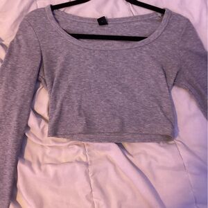 SHEIN Heather Gray Crop Top